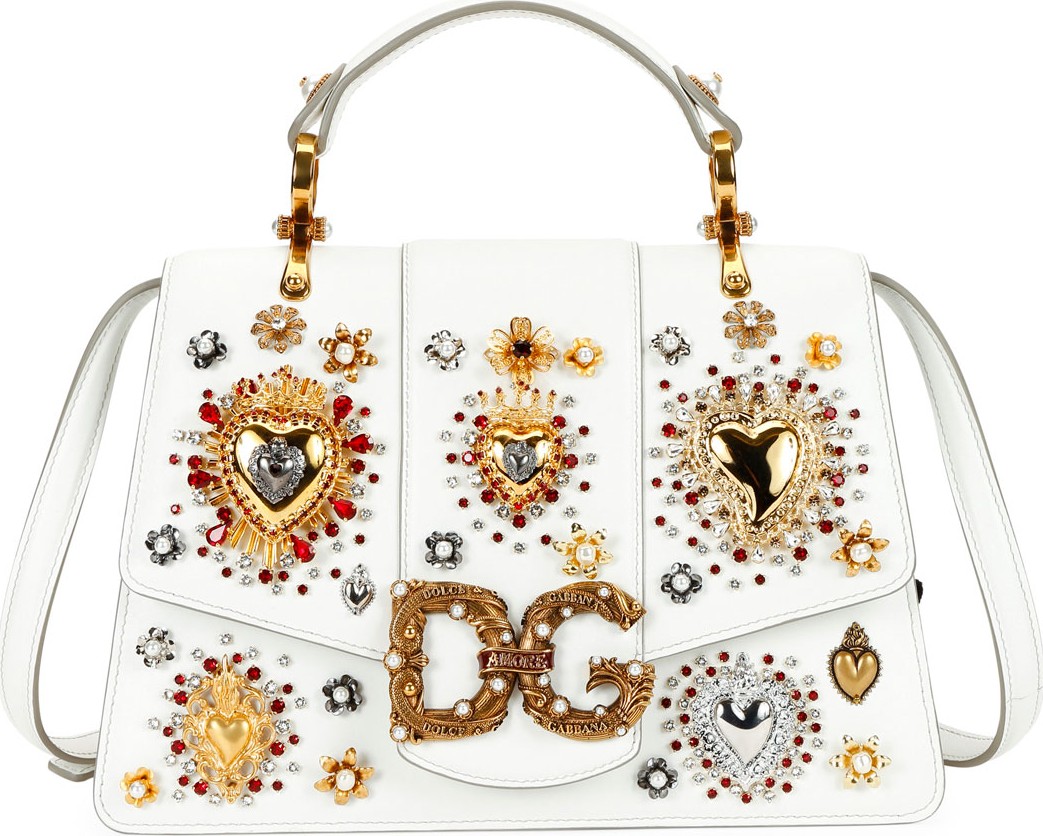 Dolce & Gabbana DG Embellished Leather Shoulder Bag