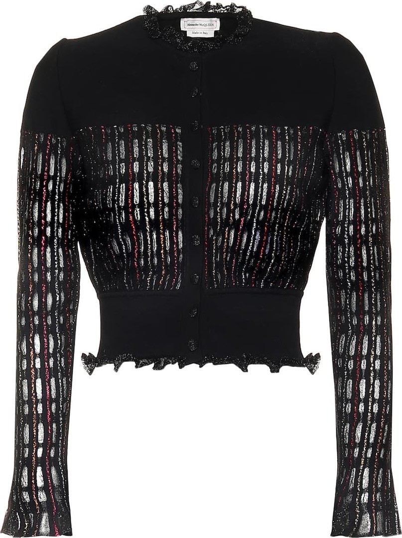 Alexander McQueen Metallic checked cardigan