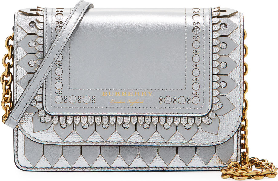 Burberry London England Hampshire Broguing Metallic Crossbody Bag