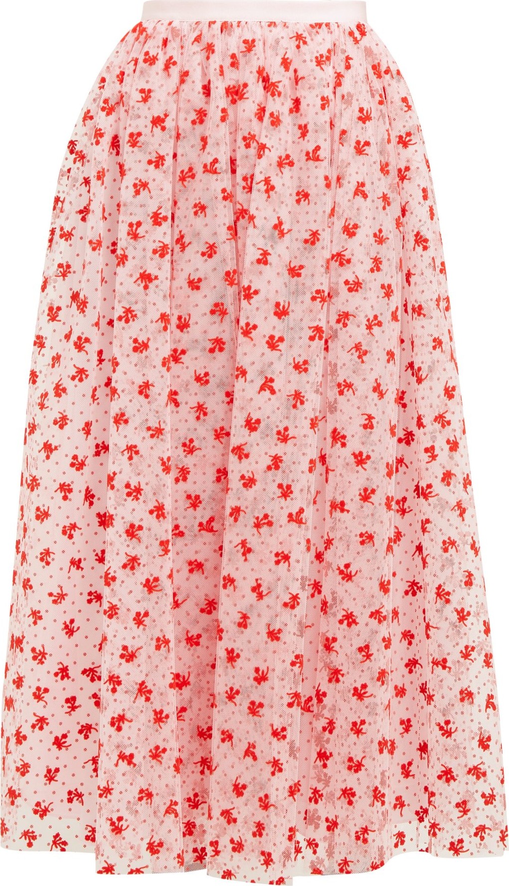 Erdem Lindie floral-flocked tulle maxi skirt