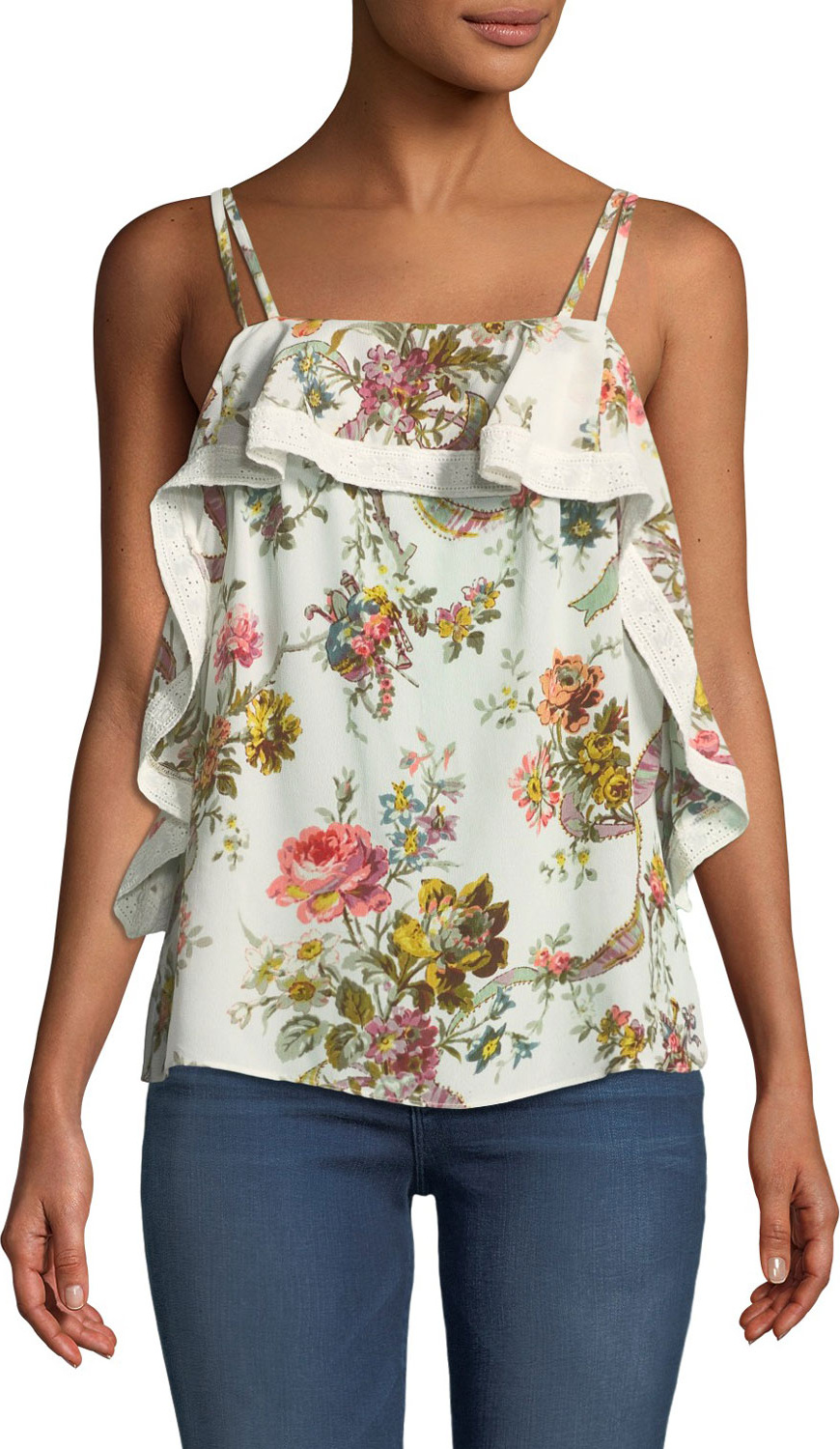 Needle & Thread Rainbow Rose Deconstructed Sleeveless Top