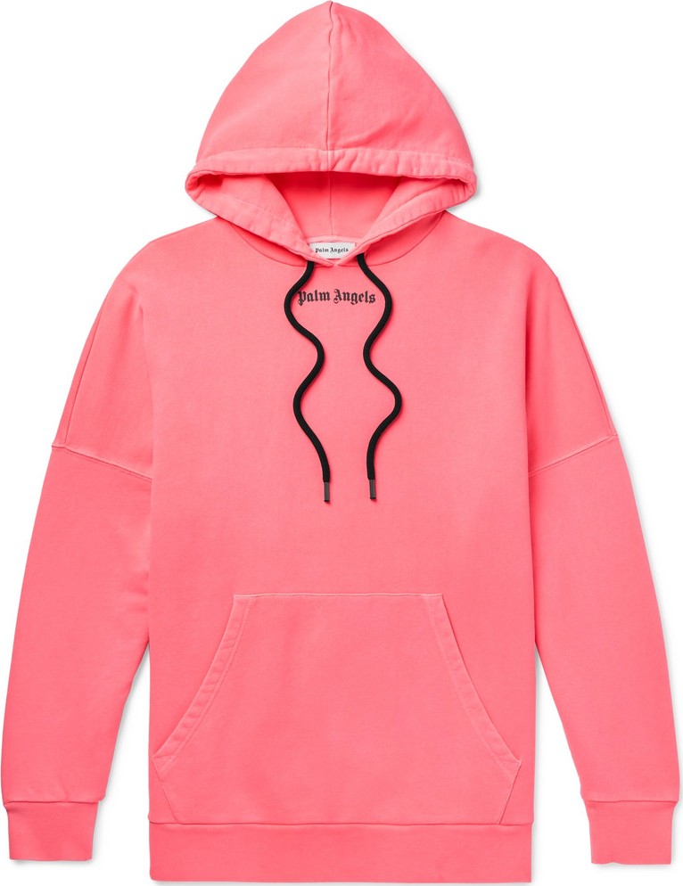 Palm Angels Oversized Logo-Print Loopback Cotton-Jersey Hoodie