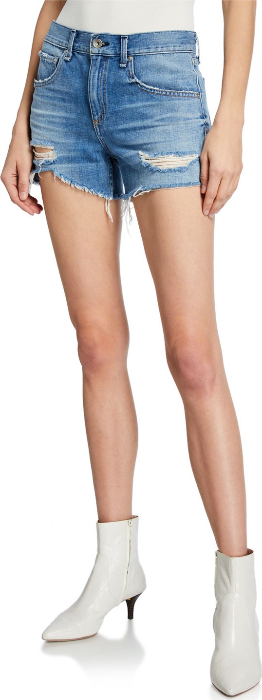 Rag & Bone Dre Low-Rise Distressed Shorts
