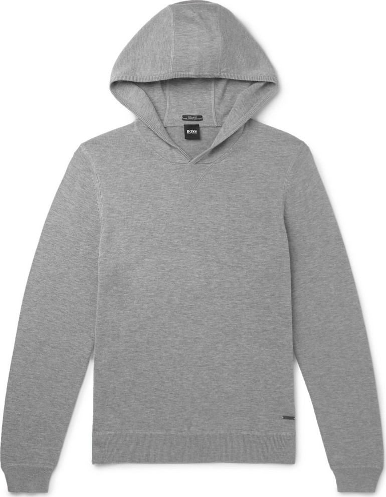 HUGO BOSS Wool, Cotton and Cashmere-Blend Hoodie
