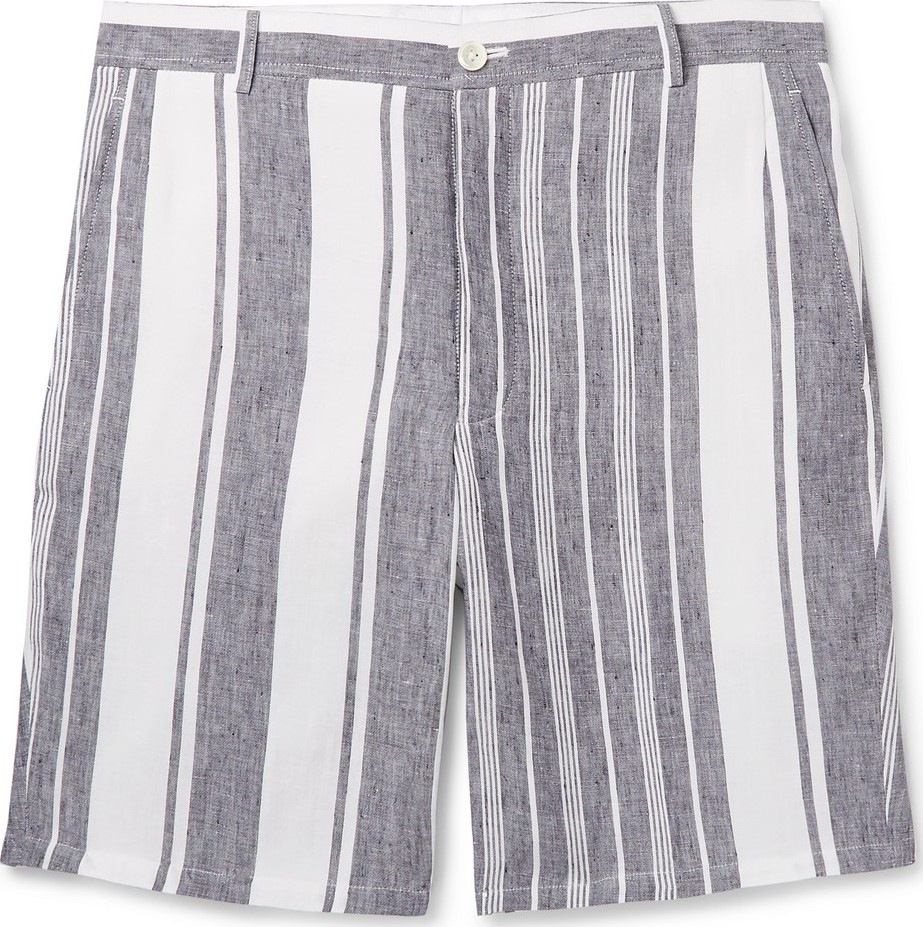 Thom Browne Slim-Fit Striped Linen Shorts