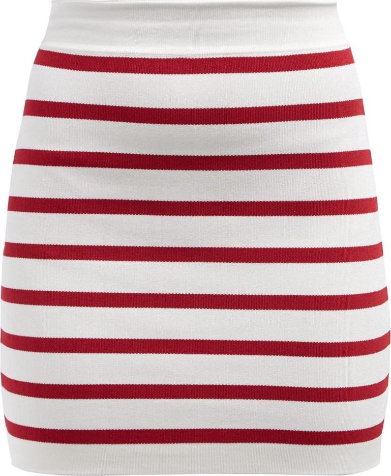 Balmain Striped knitted mini skirt