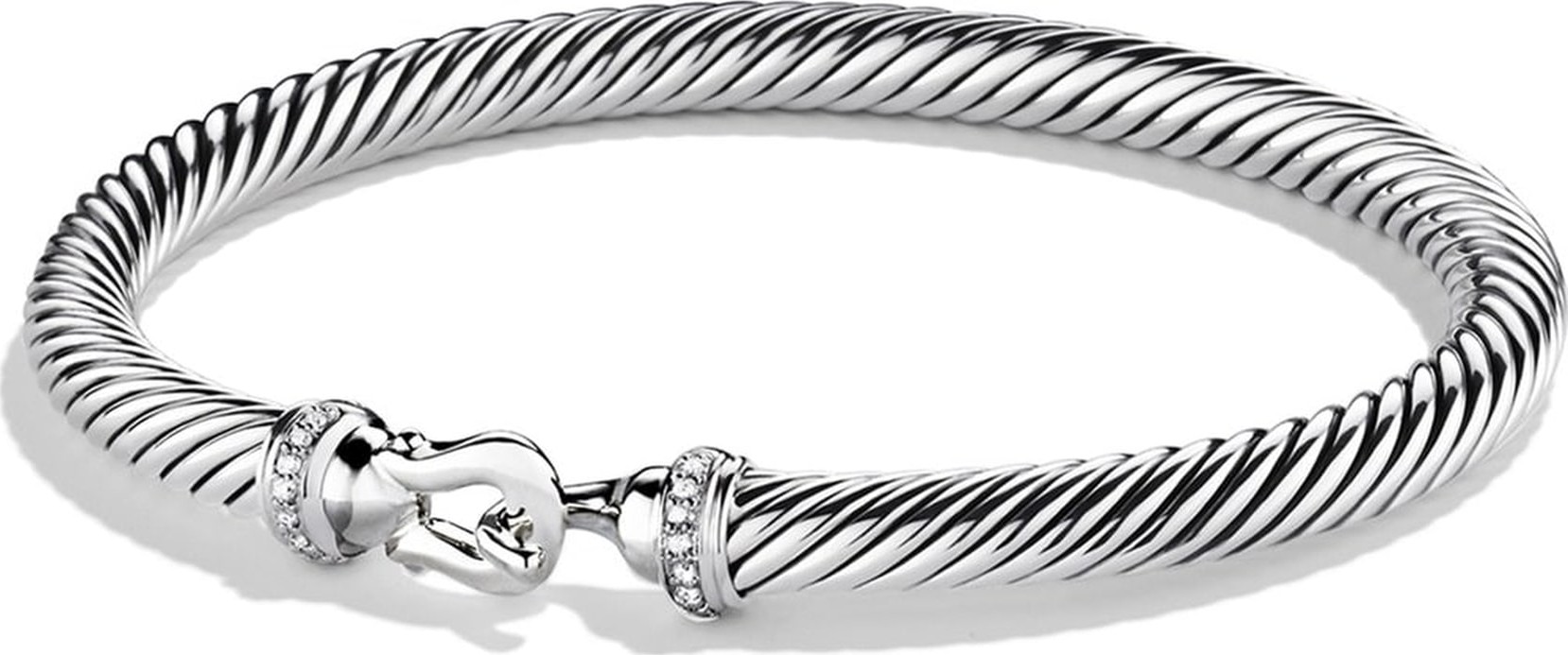 David Yurman Cable Buckle Bracelet with Diamonds, 5mm