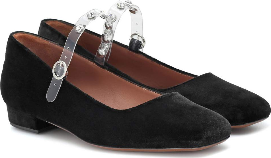 Alexachung Embellished velvet ballet flats