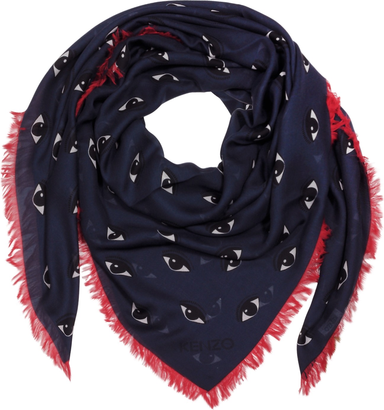 KENZO Contrasted Multieyes Modal & Silk Wrap