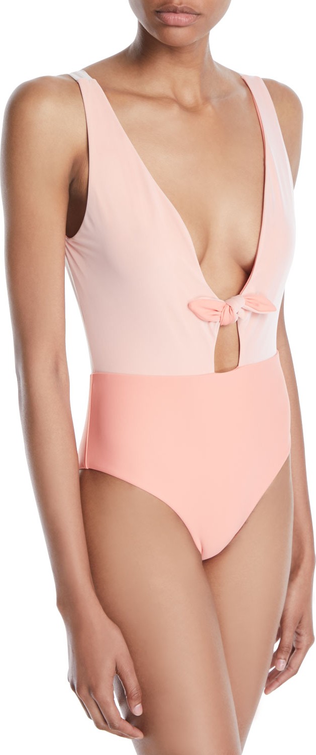 TULAROSA Lucie Tie-Front One-Piece Swimsuit