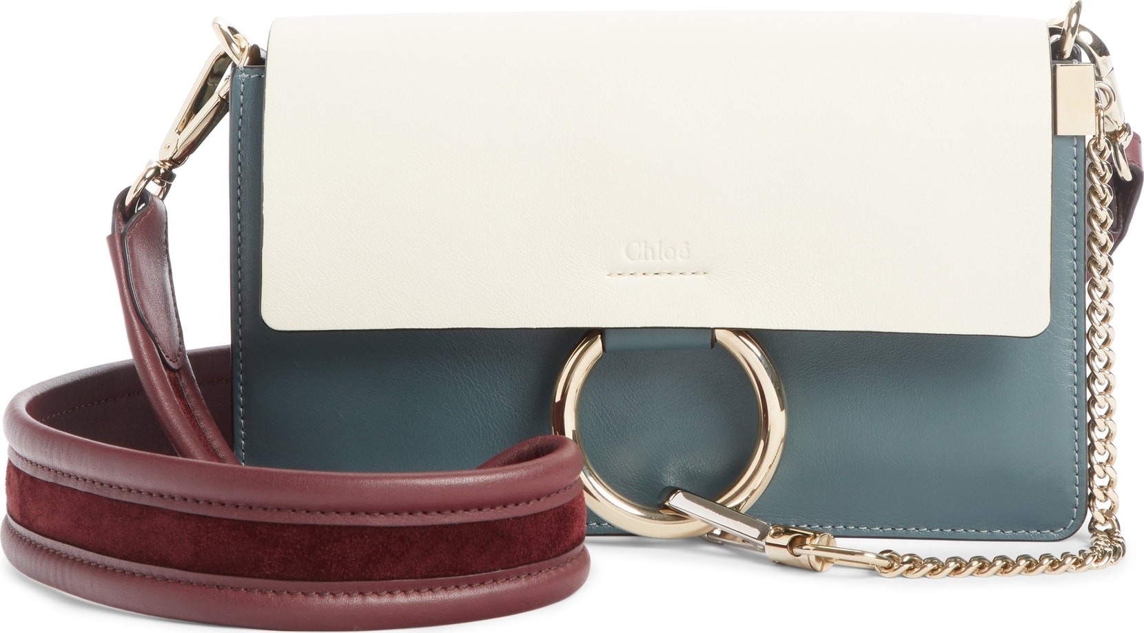 Chloe Faye Colorblock Leather Shoulder Bag