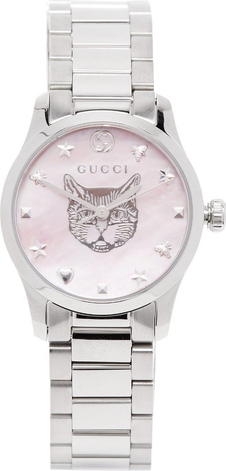 Gucci G-Timeless mother-of-pearl & stainless-steel watch