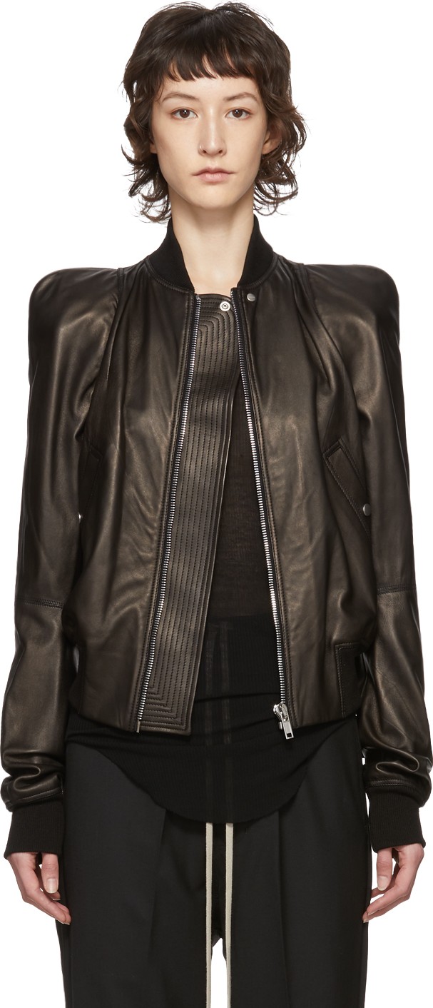 Rick Owens Black Leather Zionic Jacket