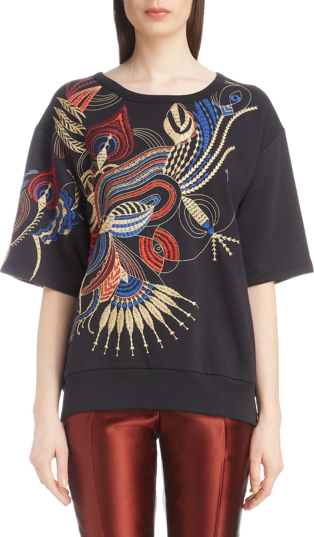 Dries Van Noten Fan Embroidered Sweatshirt