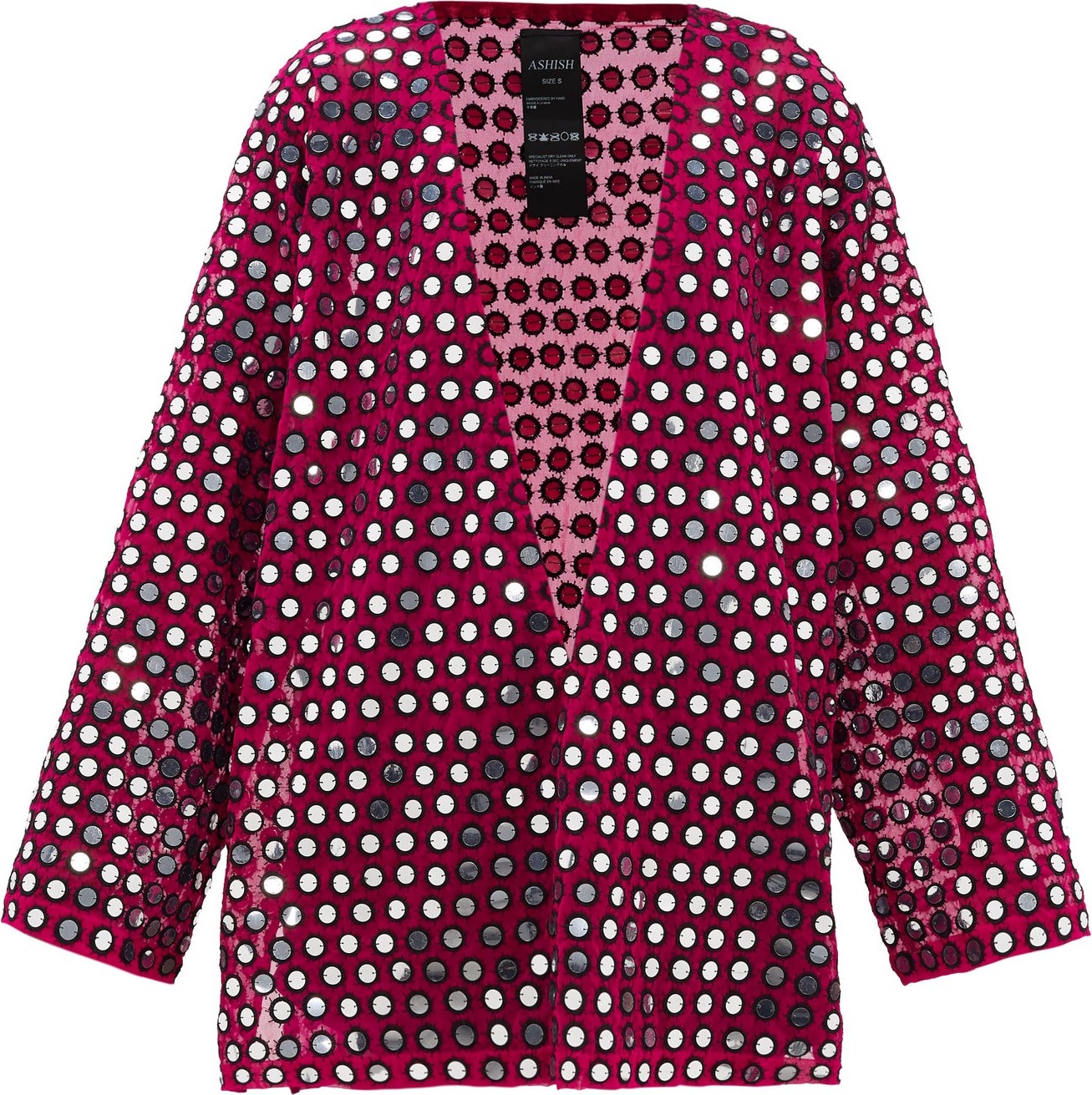 ASHISH Rajasthan mirror-applique slit-side dress