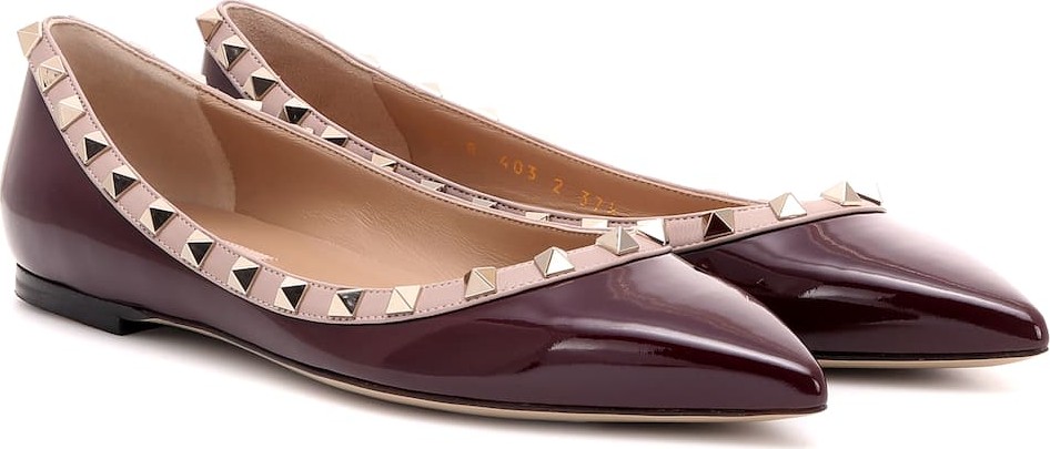 Valentino Valentino Garavani Rockstud patent leather ballerinas