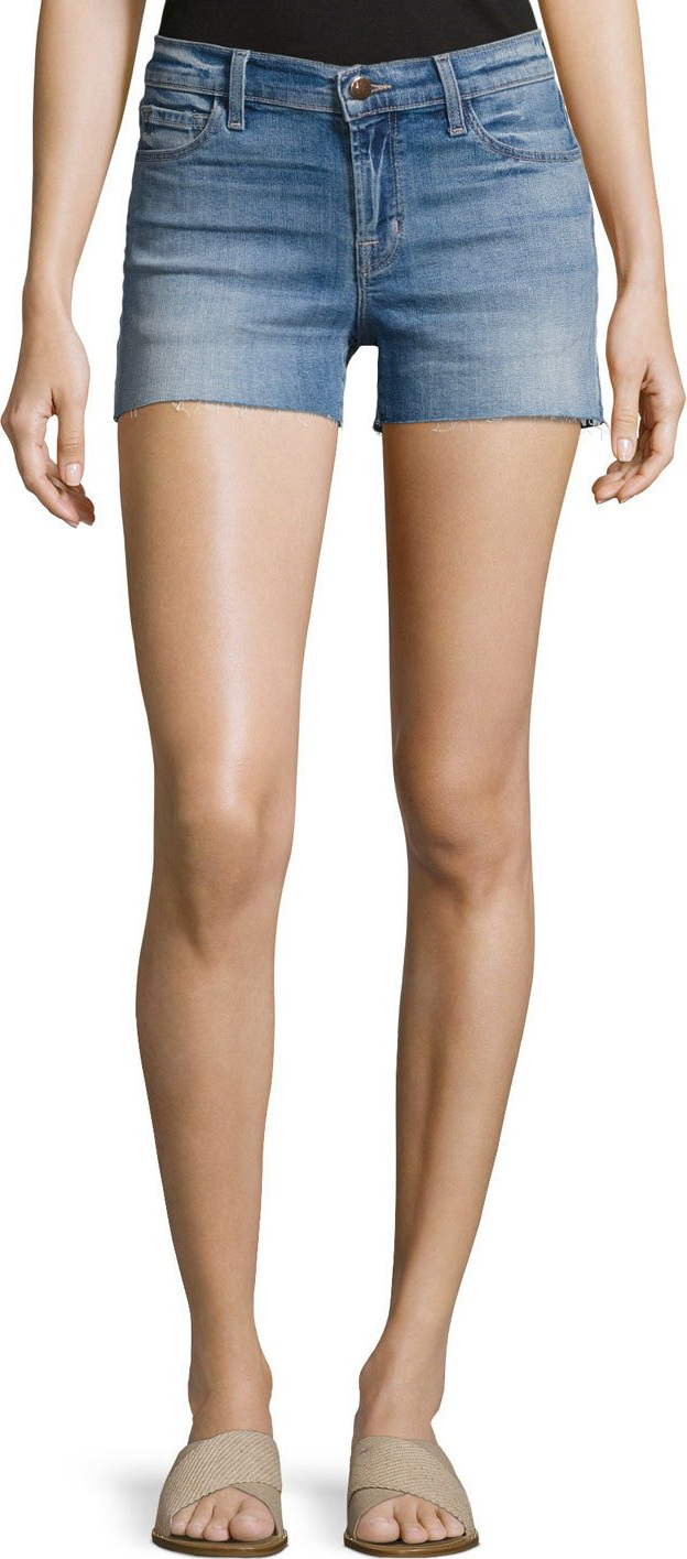 J BRAND 1044 Mid-Rise Denim Cutoff Shorts, Light Blue