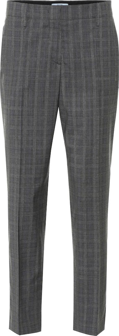 Prada Mid-rise wool-blend straight pants