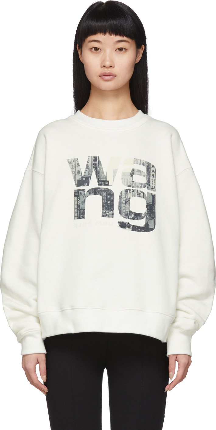 Alexander Wang Off-White Graphic Crewneck Sweatshirt