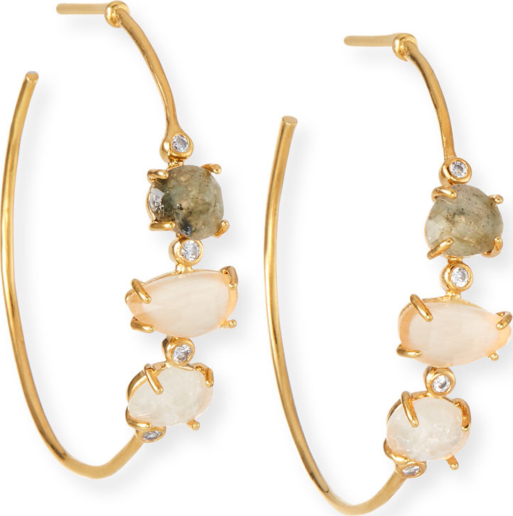 Tai Multicolored Stone Hoop Earrings