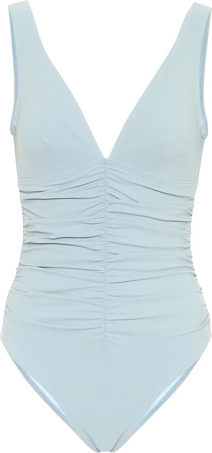 Karla Colletto Ruched V-neck swimsuit