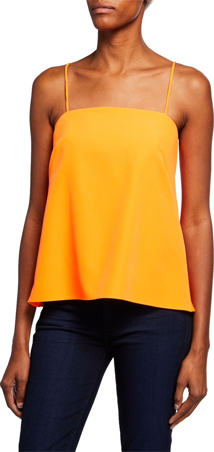 MILLY Cascade Spaghetti-Strap Top