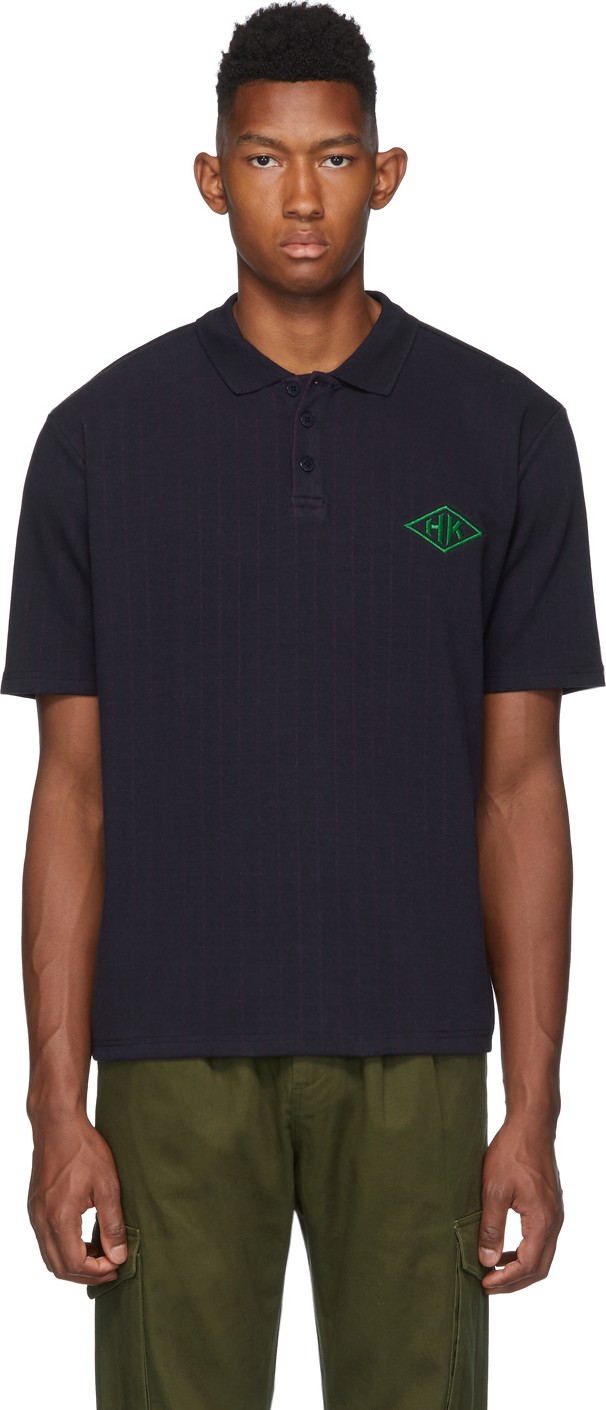 Han Kjobenhavn Navy Striped Tee Polo