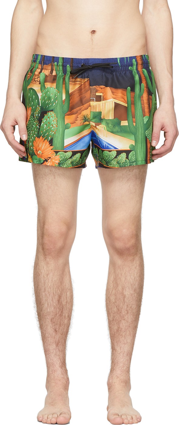 Versace Multicolor 'Palm Springs' Swim Shorts
