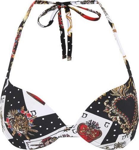 Dolce & Gabbana Printed halter bikini top
