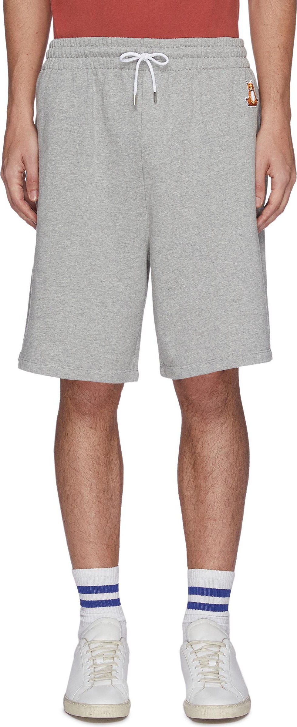 Maison Kitsune Lotus fox patch drawstring waist jogging shorts