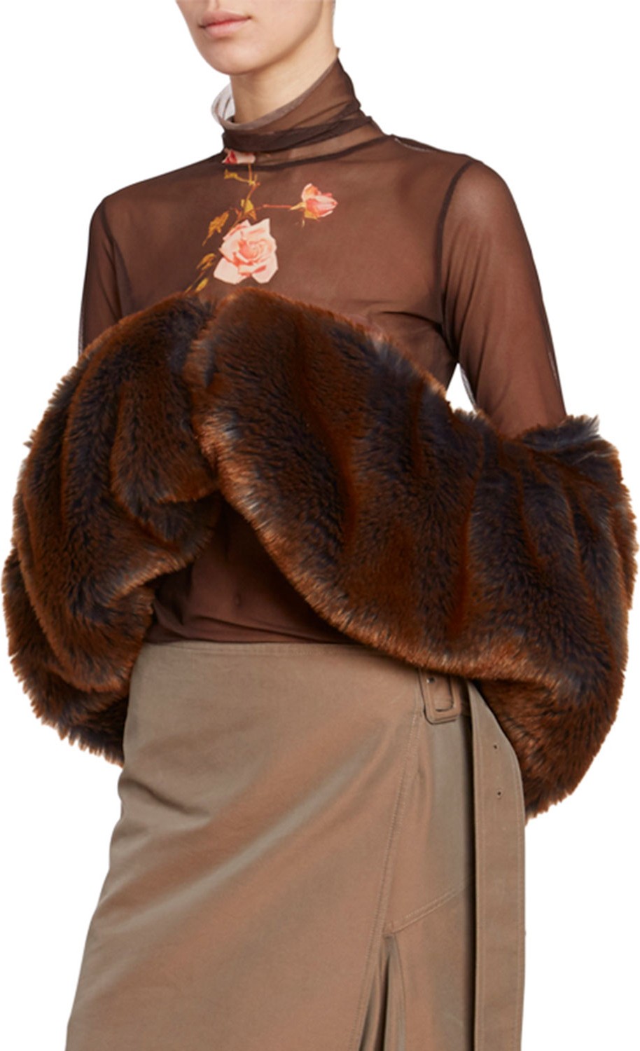Dries Van Noten Faux-Fur Shawl