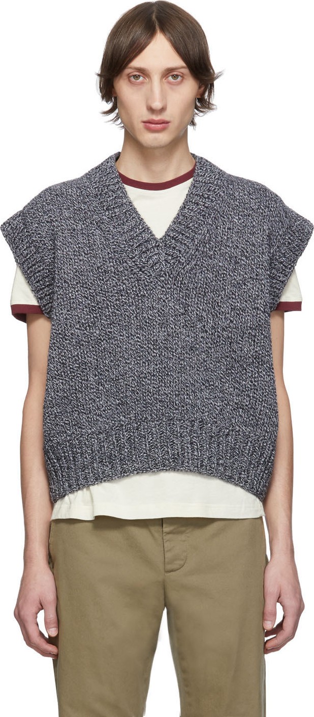 Maison Margiela Black Mouliné Jersey Vest