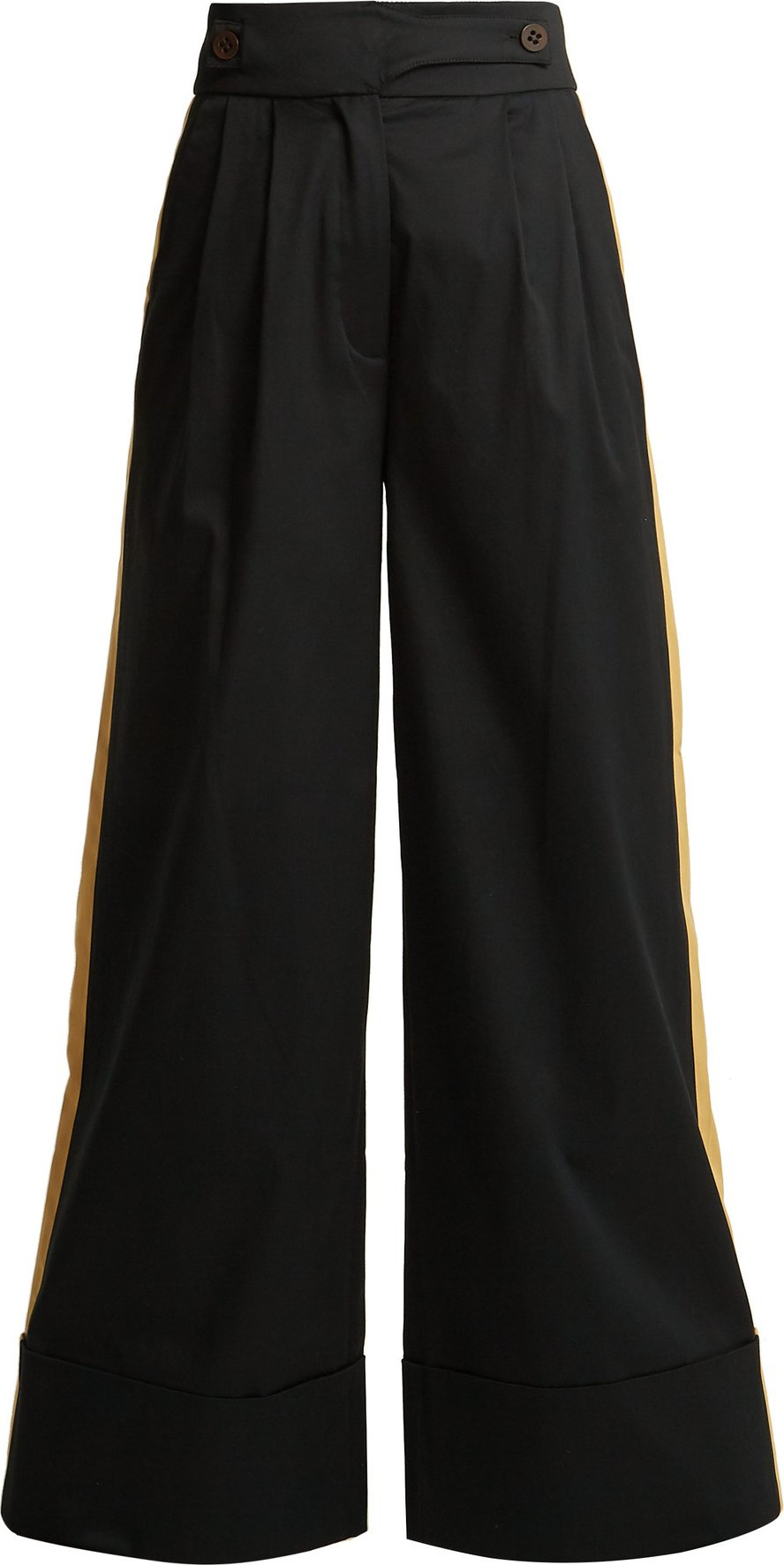 palmer//harding Side-stripe wide-leg trousers