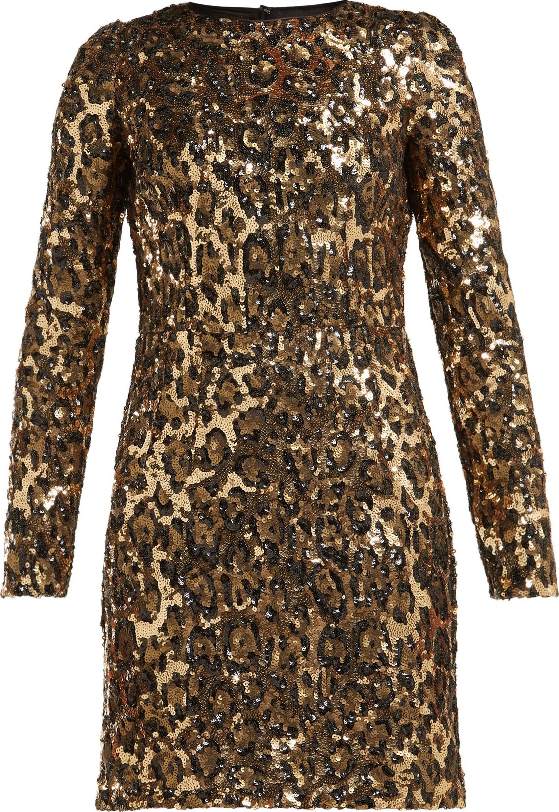 Dolce & Gabbana Leopard-print sequinned-tulle mini dress