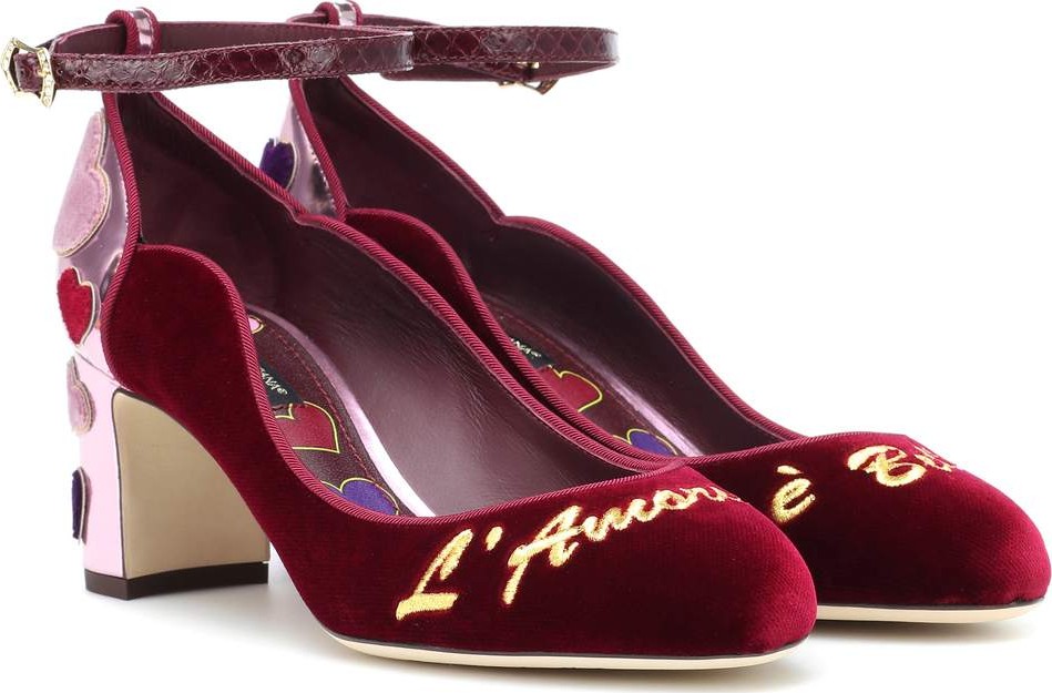 Dolce & Gabbana Velvet and leather pumps