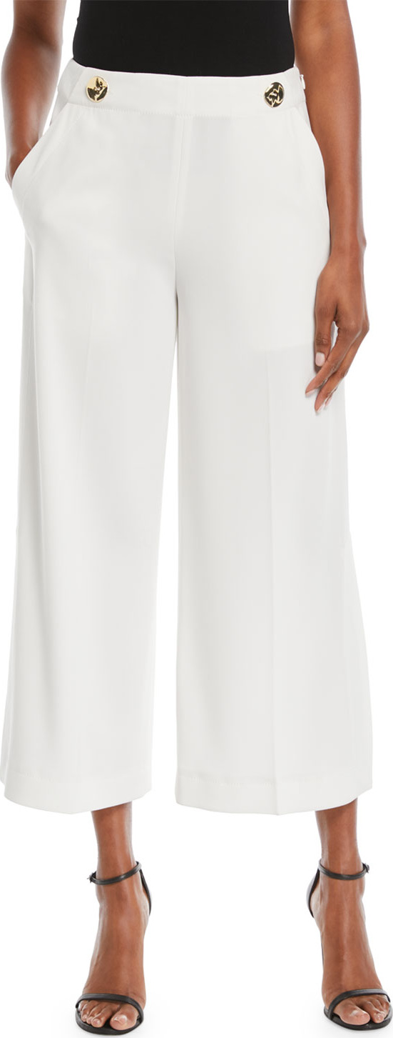 Derek Lam 10 Crosby Cropped Flare-Leg Trousers with Split Hem