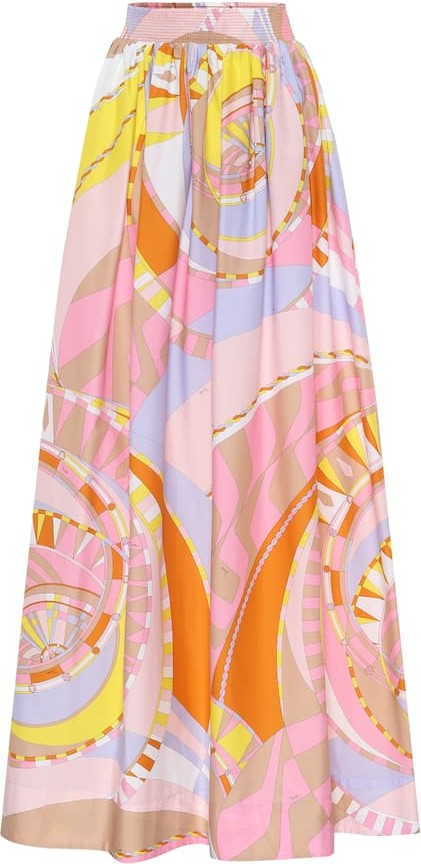 Emilio Pucci Printed cotton maxi skirt