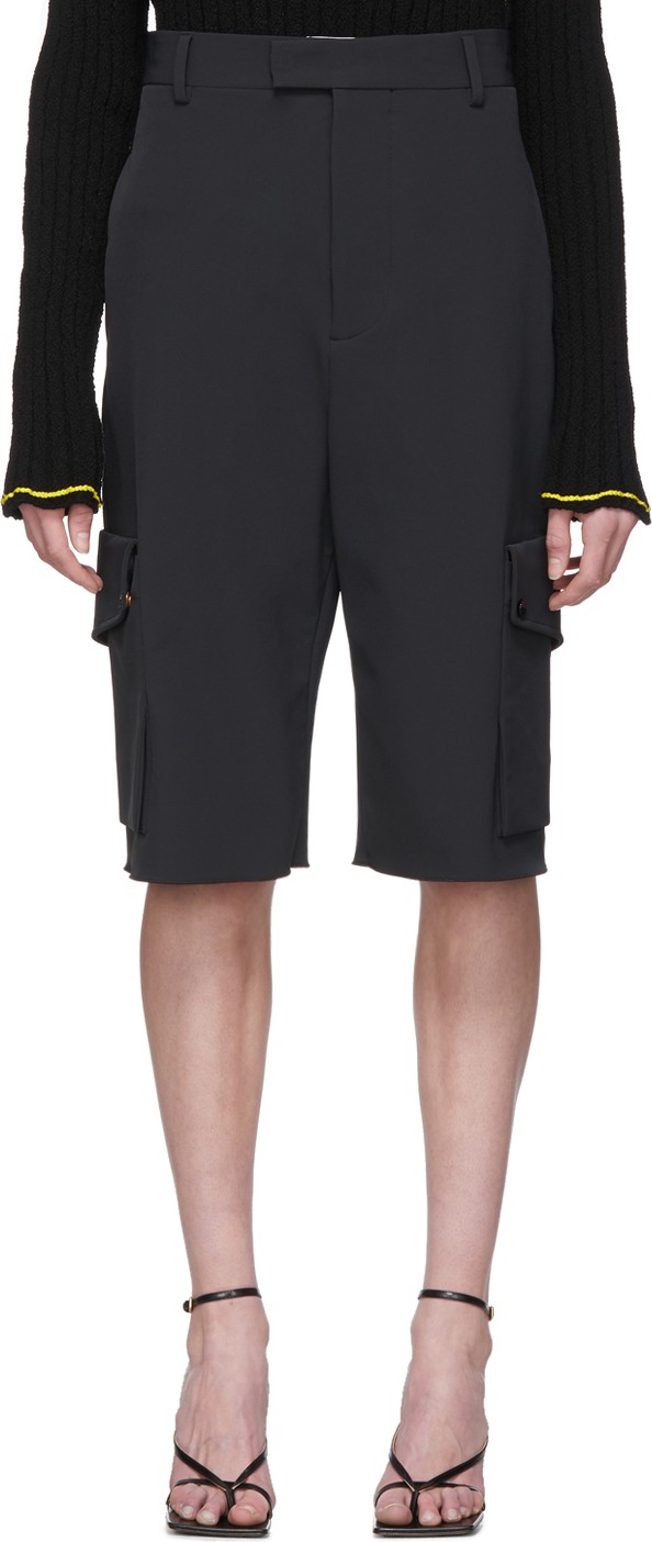 Bottega Veneta Black Cargo Shorts
