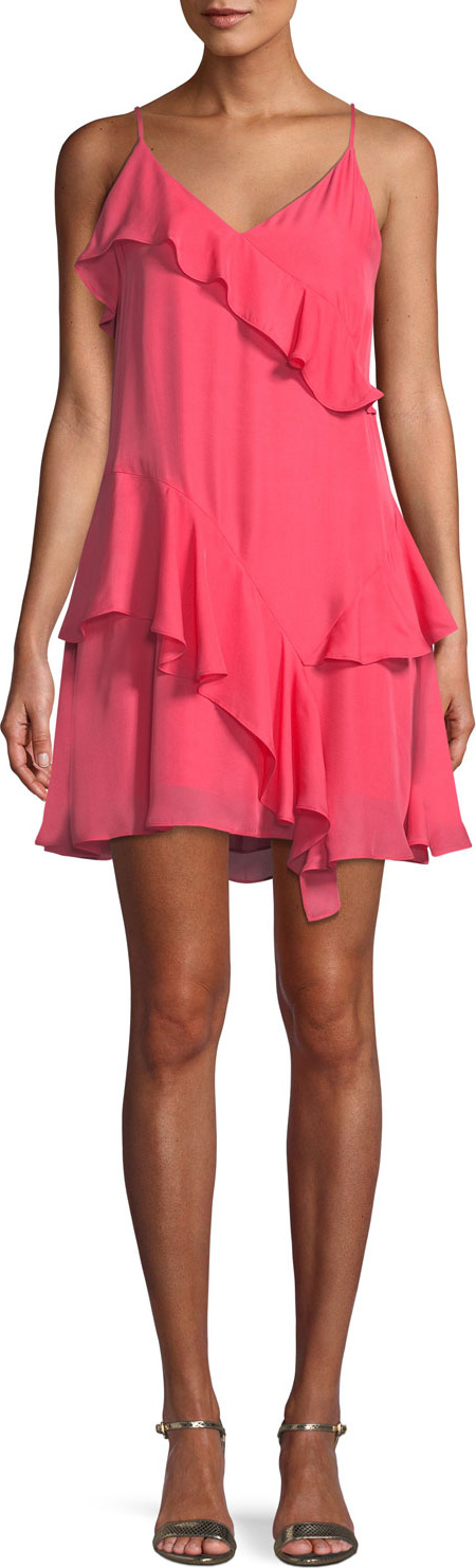Parker Holly Ruffle Flounce Mini Dress