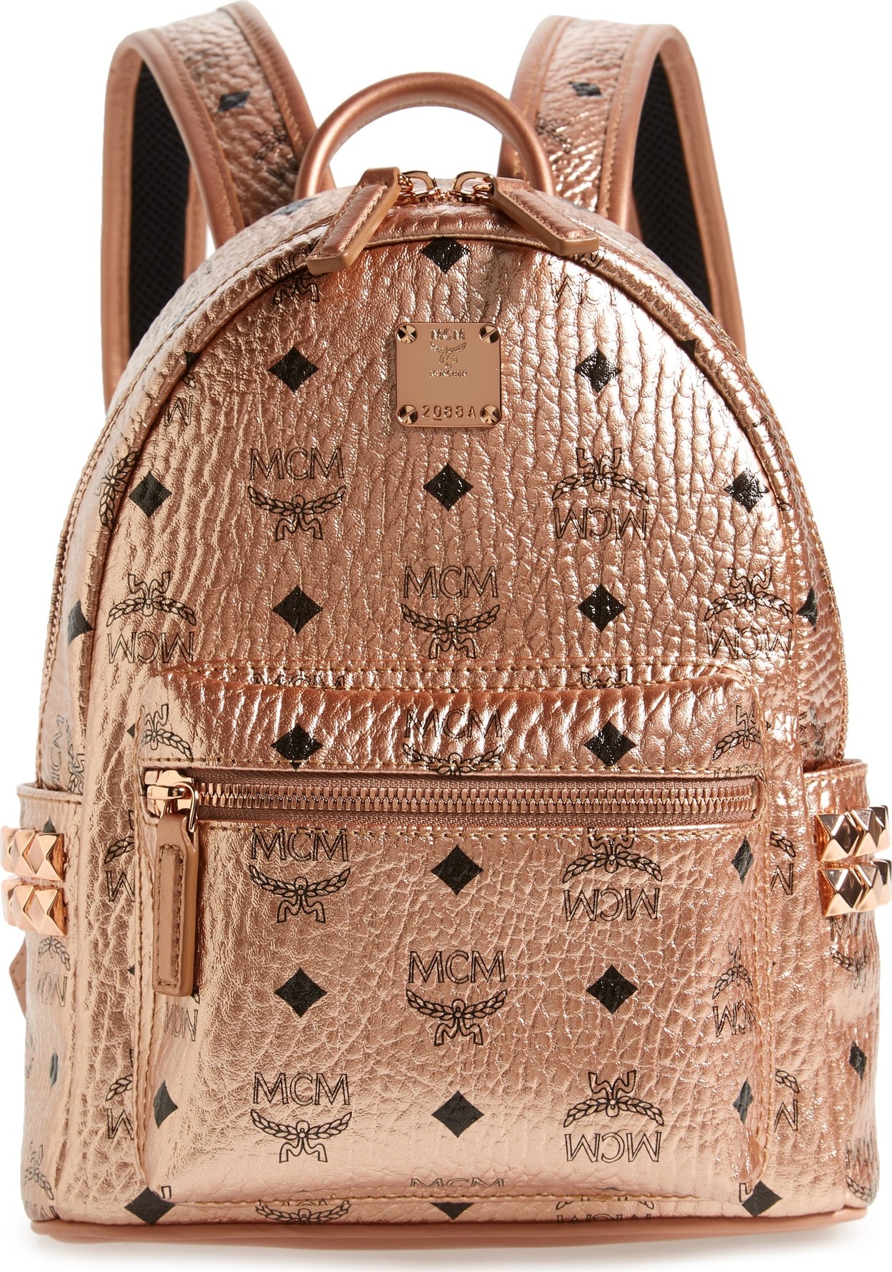 MCM Mini Stark Side Stud Coated Canvas Backpack