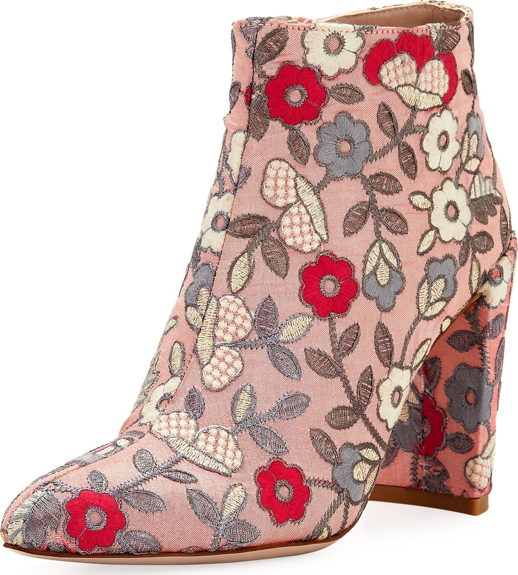 Stuart Weitzman Pure Embroidered 90mm Booties