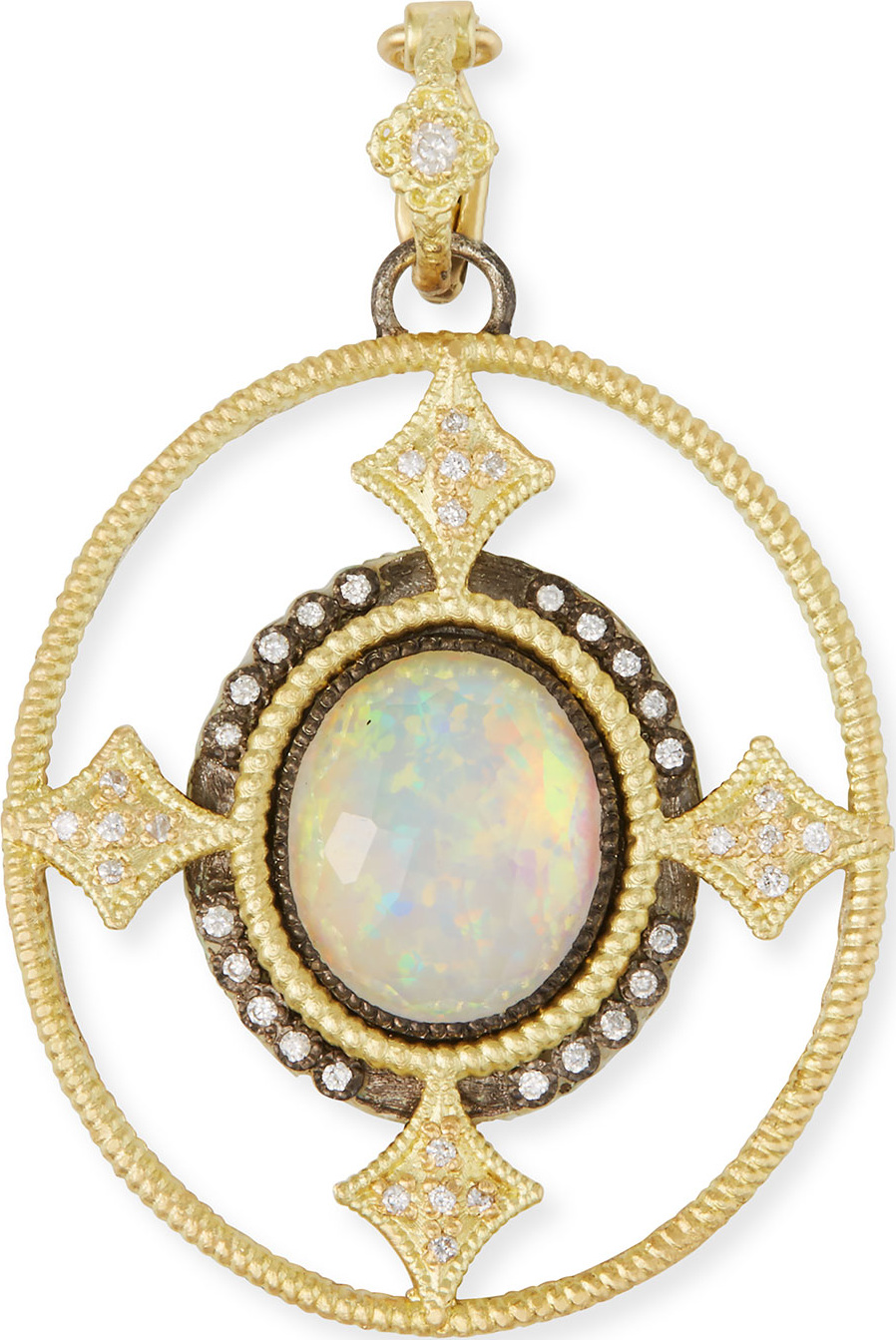Armenta Old World Opal Triplet Enhancer Pendant w/ 18k Gold