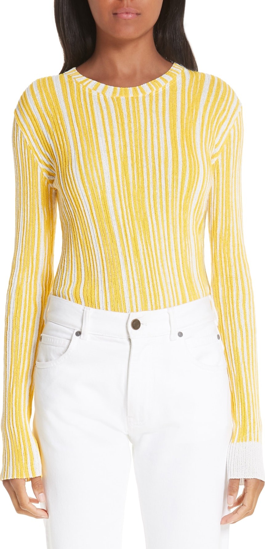 Calvin Klein 205W39NYC Stripe Rib Knit Sweater