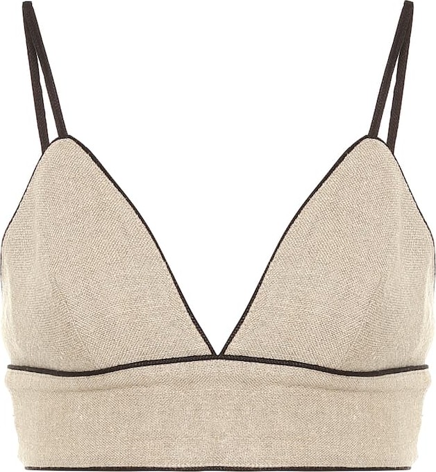 Staud Marino linen crop top