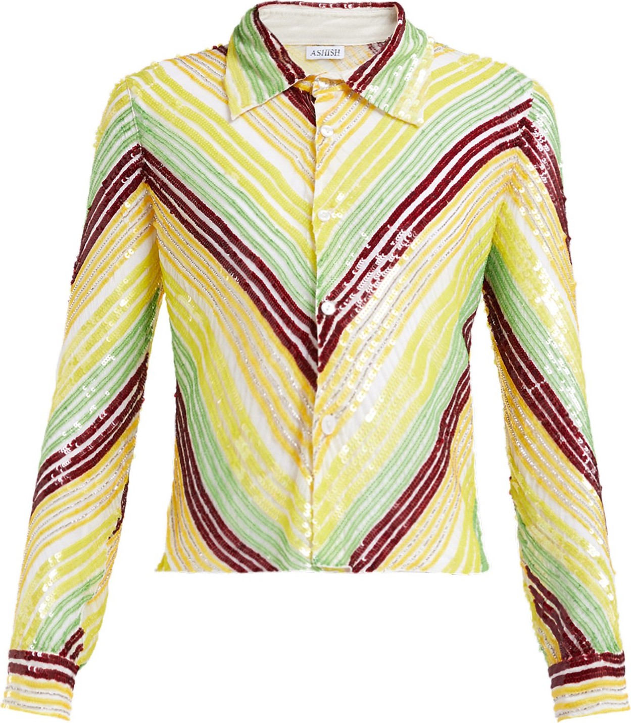 ASHISH Striped sequinned shirt