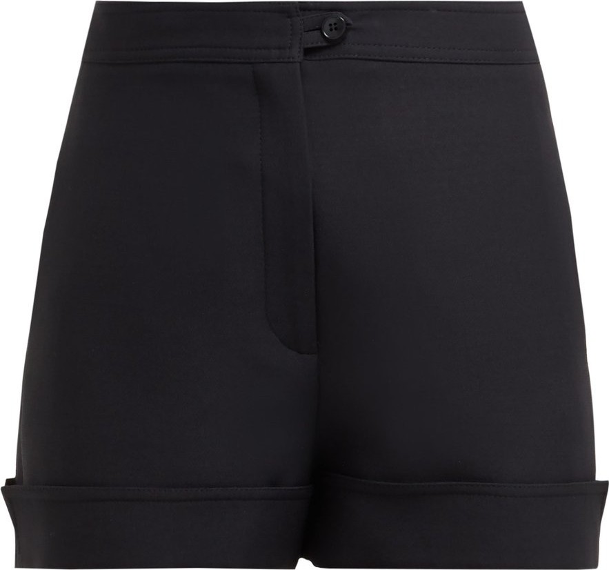 Valentino Turned-up cuff virgin wool and silk-twill shorts