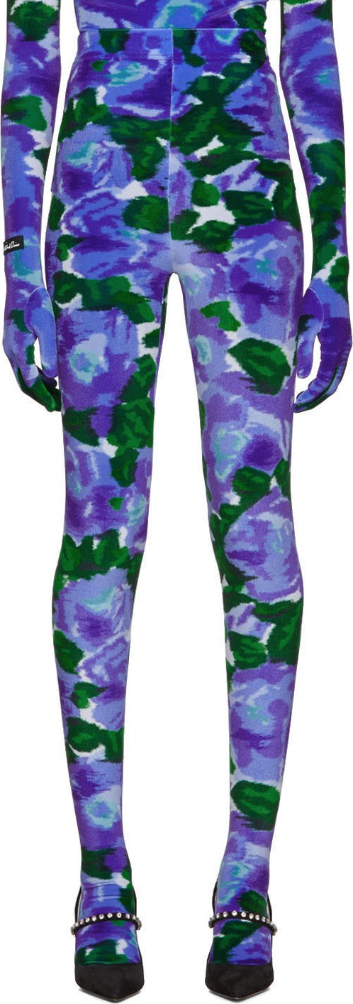 Richard Quinn Blue Floral Leggings