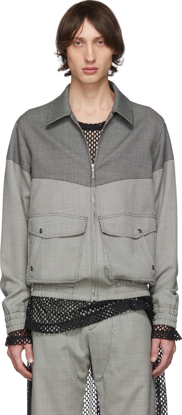 Kiko Kostadinov Black & White Rope Check Jacket