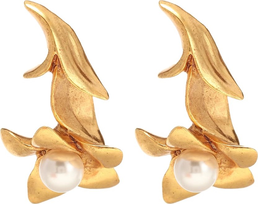 Oscar De La Renta Pearl Flower earrings