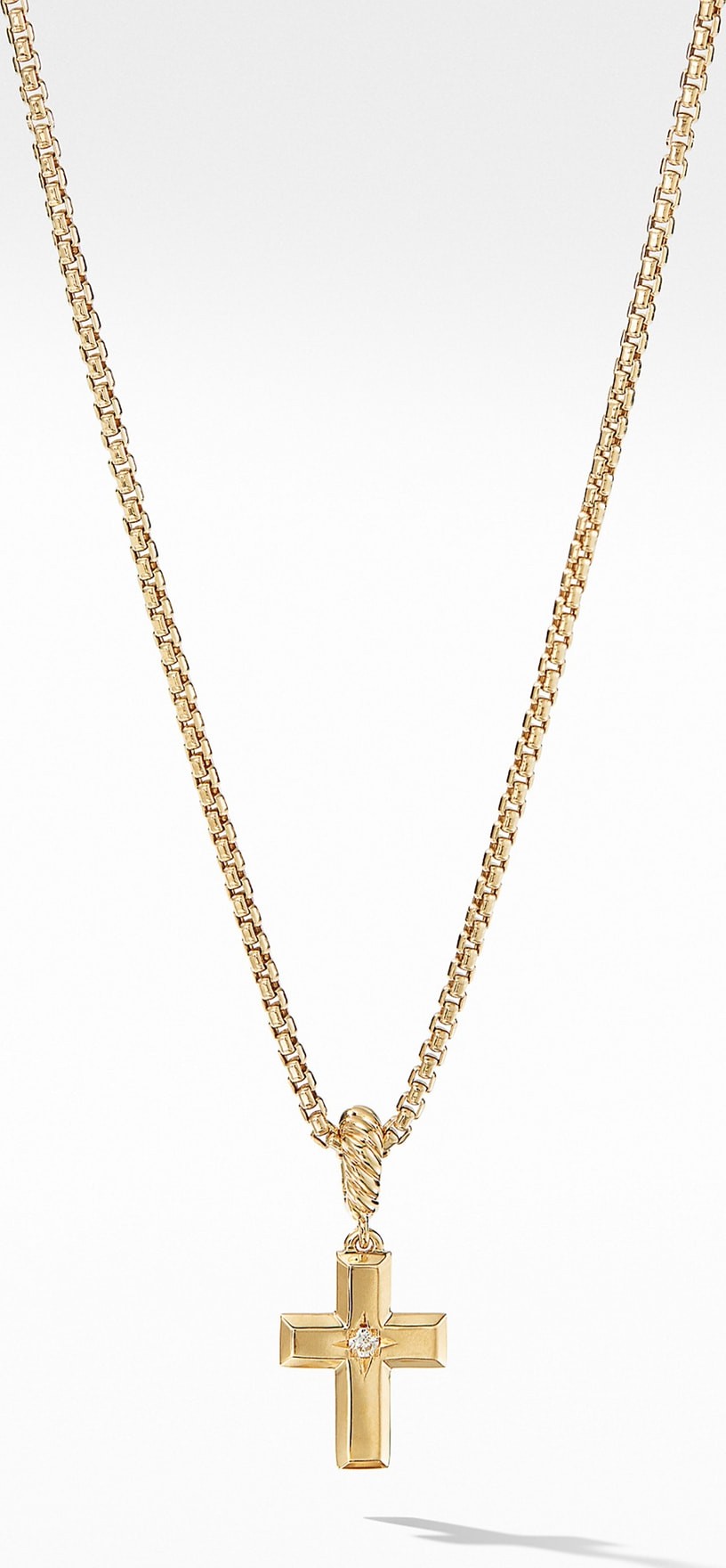 David Yurman Cross Pendant in 18K Yellow Gold with Diamonds